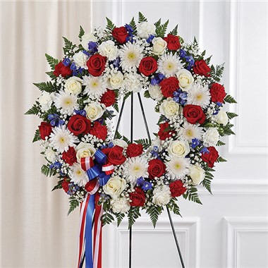 Serene Blessings&trade; Red, White & Blue Standing Wreath